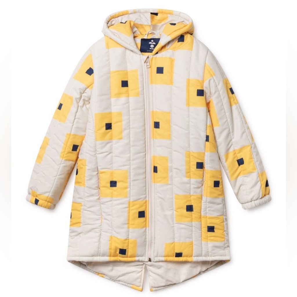 Bnwt Bobo Choses Squares Hooded Padded Anorak Size 10-11 Yrs Old.